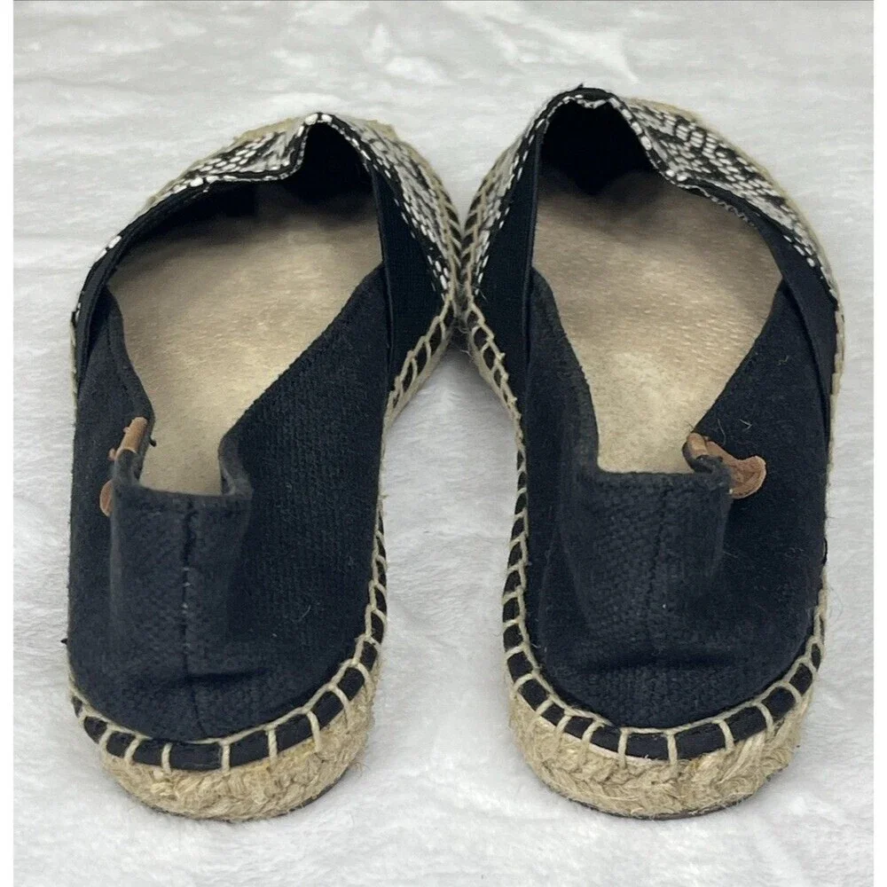 Sperry Women's Espadrille Flat Slip On Shoe Black Tan Size 7